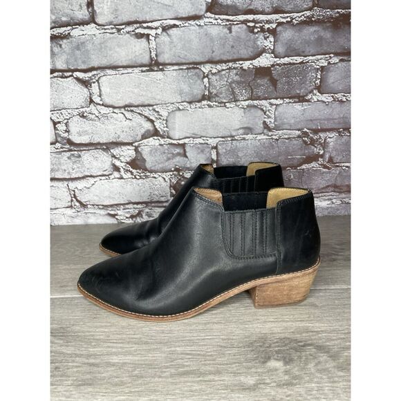 Madewell The Myles Black Leather Ankle Booties Heeled Boots Women Sz 8M US/39EU - Picture 11 of 16